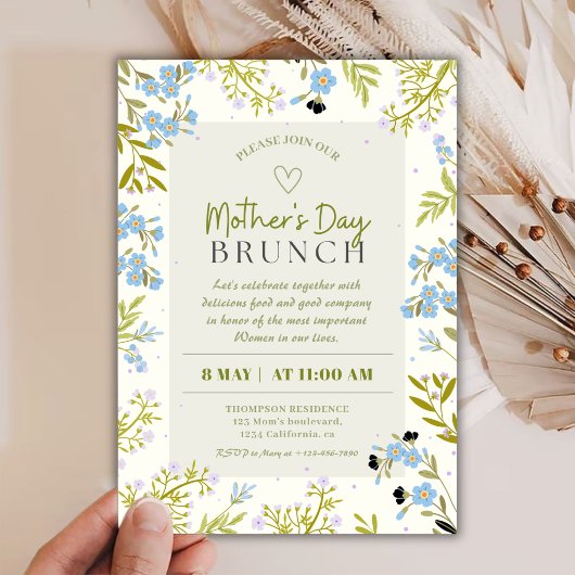 Charming Spring Floral Mother’s Day Brunch 招待状