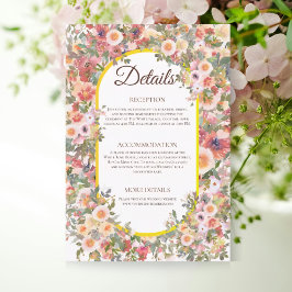  Charming Spring Floral Wedding Details Card エンクロージャーカード