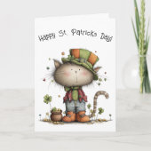 Charming St. Patrick’s Day Cat and Pot of Gold カード (正面)