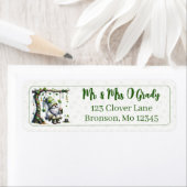 Charming St. Patrick’s Day Gnome and Clovers ラベル (インサイチュ)