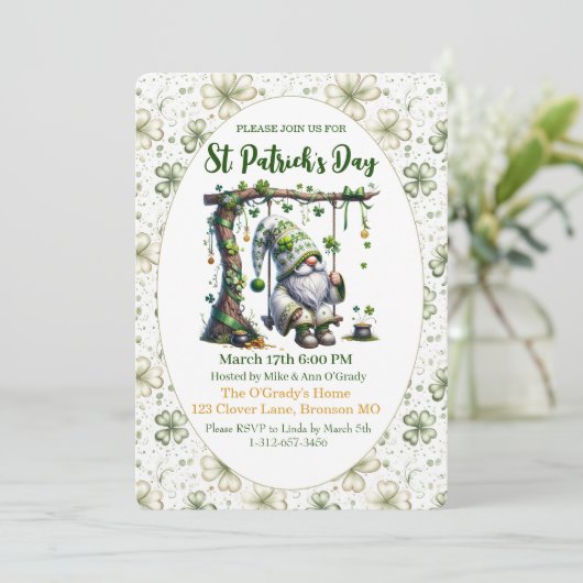 Charming St. Patrick’s Day Gnome and Clovers 招待状 (スタンド正面)