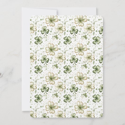 Charming St. Patrick’s Day Gnome and Clovers 招待状 (裏面)