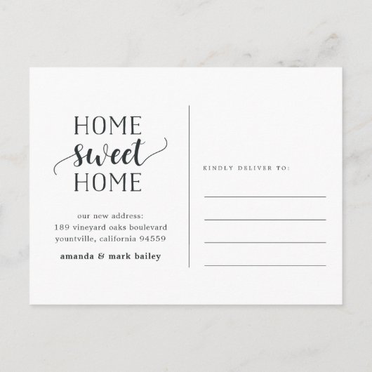 Charming Stripe | Moving Announcement 案内ポストカード (裏面)