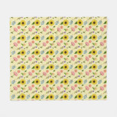 Charming Summer Meadow Floral pattern blanket フリースブランケット (正面(横))