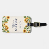 Charming Sunflower Cello Instrument Case Tag ラゲッジタグ (正面横)