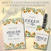 Charming Sunflower Cello Instrument Case Tag ラゲッジタグ