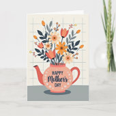 Charming Teapot Mothers Day Card カード (正面)
