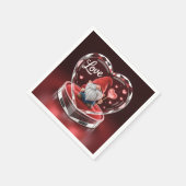 Charming Valentine Gnome in Crystal Heart Display  スタンダードカクテルナプキン (角)
