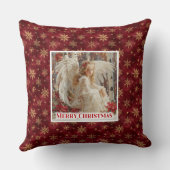 Charming Victorian Angel Red Gold Accent Christmas クッション (裏面)