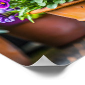 Charming violet flower pot ポスター (角)