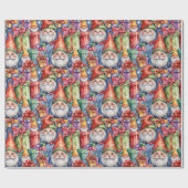 Charming Watercolor Christmas Gnomes and Gifts ラッピングペーパー (フラット)