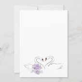 Charming Watercolor Swan Couple Wedding Announceme 招待状 (裏面)
