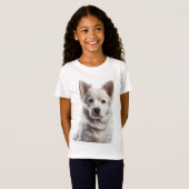 Charming White Shepherd Puppy Portrait Tシャツ (正面フル)
