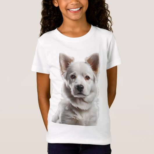 Charming White Shepherd Puppy Portrait Tシャツ (正面)
