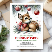 Charming winter scene Christmas kids invitation  招待状