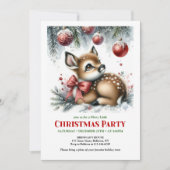 Charming winter scene Christmas kids invitation  招待状 (正面)