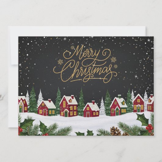 Charming winter village Merry Christmas card シーズンカード (正面)