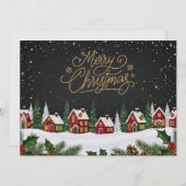 Charming winter village Merry Christmas card シーズンカード (正面/裏面)