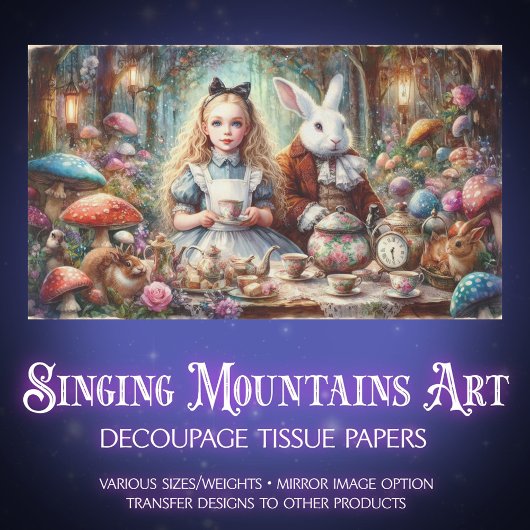 Charming Wonderland Tea Scene Crafting Decoupage 薄葉紙