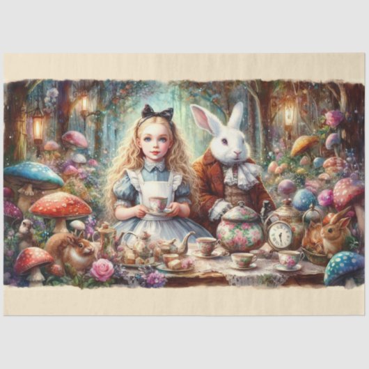 Charming Wonderland Tea Scene Crafting Decoupage 薄葉紙 (正面)