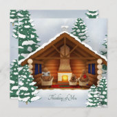 Charming Woodland Bear Family Personalized ノートカード (正面/裏面)