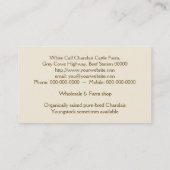 Charolaisのビーフの雄牛か雌牛 名刺 (裏面)