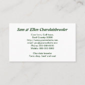 Charolaisは4頭の子牛脅え、 名刺 (裏面)