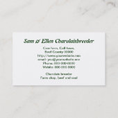 Charolaisは4頭の子牛脅え、 名刺 (裏面)