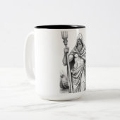 Charon Ferryman Marble Statue Ink Art Mug ツートーンマグカップ (正面左)