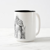 Charon Ferryman Marble Statue Ink Art Mug ツートーンマグカップ (正面右)