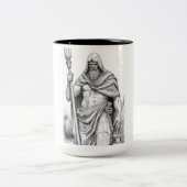 Charon Ferryman Marble Statue Ink Art Mug ツートーンマグカップ (中央)
