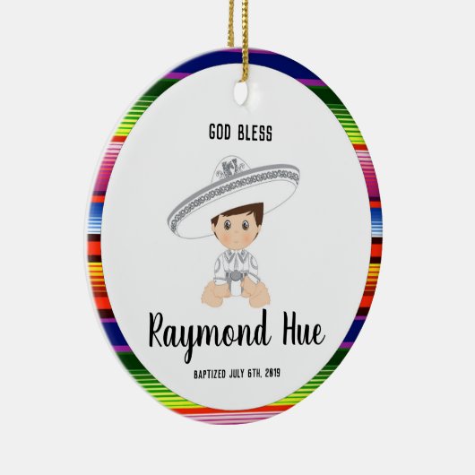 Charroの男の子の洗礼のオーナメント セラミックオーナメント (右)
