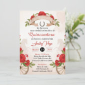 Charro/Huapangoキンセアニェラ招待状Red Roses 招待状 (スタンド正面)