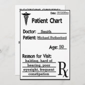 Chart For Patient Funny博士 招待状 (正面/裏面)