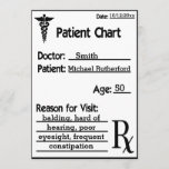 Chart For Patient Funny博士 招待状<br><div class="desc">誕生会かおもしろいのイベントの医学の記号および規定の記号を用いるカスタマイズ可能な医者患者のカルテのためにおもしろい。 丘にある誰かのために素晴らしい!</div>