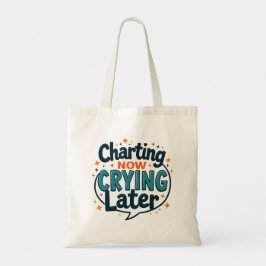 Charting Now Crying Later ナチュラル トートバッグ