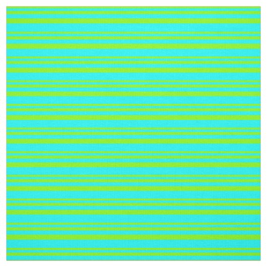 ChartreuseおよびCyan Lines Pattern ファブリック (見本)