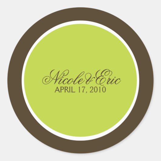 ChartreuseとBrown封筒用シール ラウンドシール (正面)