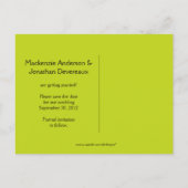 Chartreuseグレーフローラスワーズ日付を保存 案内ポストカード (裏面)