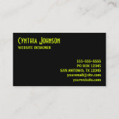 Chartreuse and Black Retro Bold 名刺 (裏面)