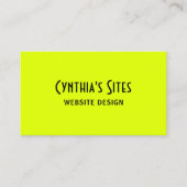 Chartreuse and Black Retro Bold 名刺 (正面)