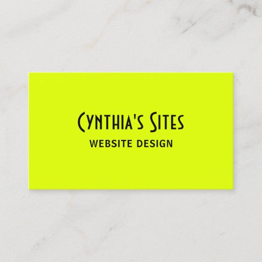 Chartreuse and Black Retro Bold 名刺 (正面)