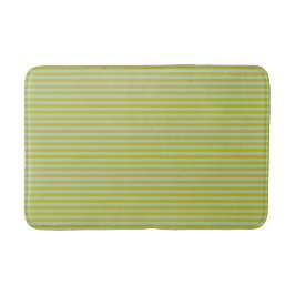 Chartreuse and Pistachio Green Stripes  バスマット
