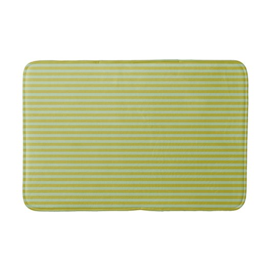 Chartreuse and Pistachio Green Stripes  バスマット (正面)