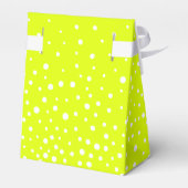 Chartreuse and white polka dot pattern wedding fav フェイバーボックス (裏面サイド)