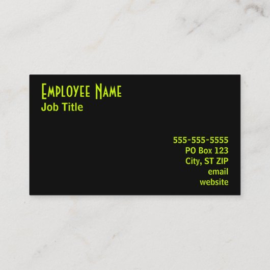 Chartreuse & Black名刺 名刺 (裏面)