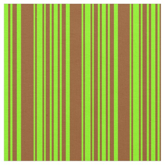 Chartreuse & Brown Colored裏打ち/パターストライプのン ファブリック (クローズアップ)