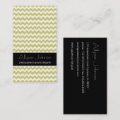 Chartreuse Chevronデザイン名刺 名刺 (正面/裏面)