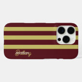 Chartreuse Green and Burgundy Stripes Pattern  Case-Mate iPhoneケース (裏面 (横))