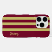 Chartreuse Green and Burgundy Stripes Pattern  Case-Mate iPhoneケース (裏面 (横))